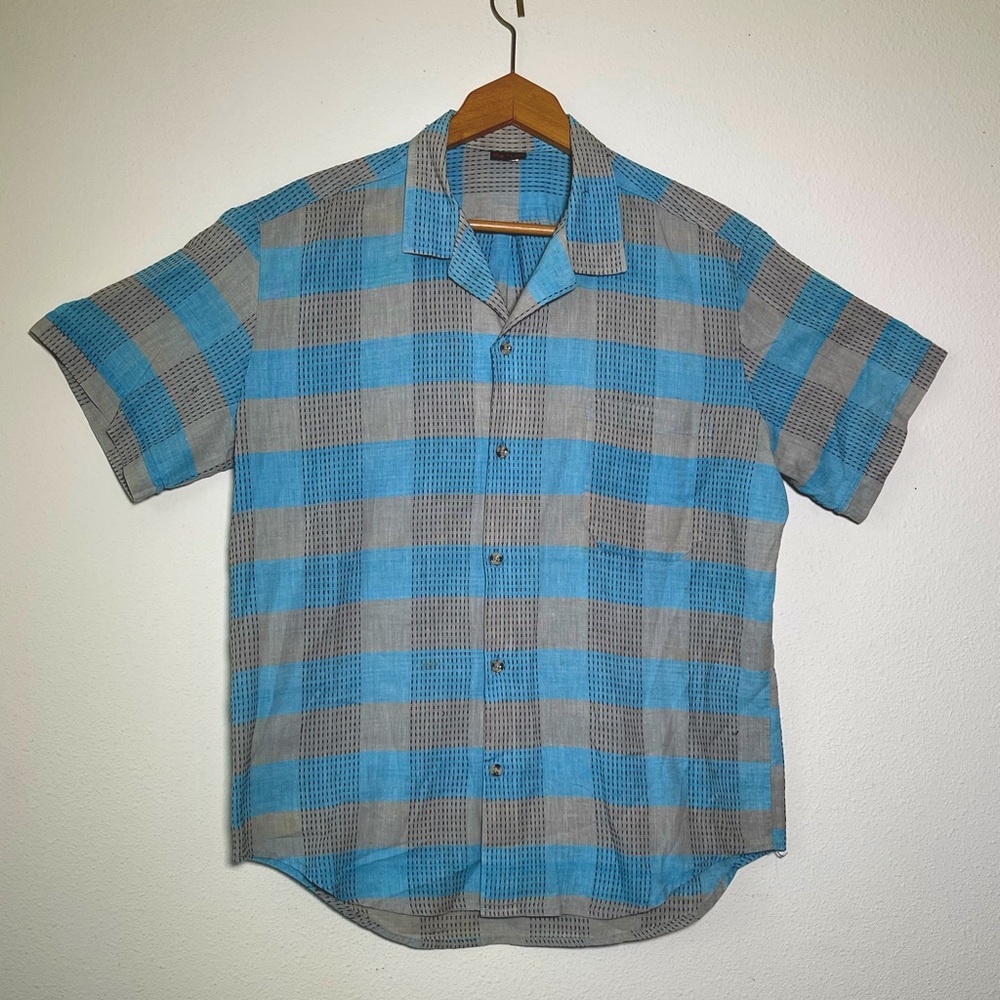Vintage Gotcha linen look running stitch shirt boro sashiko skate surf Hawaiian